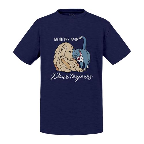 T-Shirt Enfant Meilleurs Amis Chien Et Chat Labrador Animaux De Compagnie