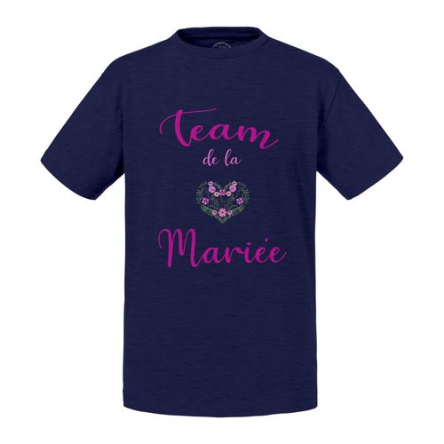 T-Shirt Enfant Team De La Mariee Marriage Design Fleurs Florale