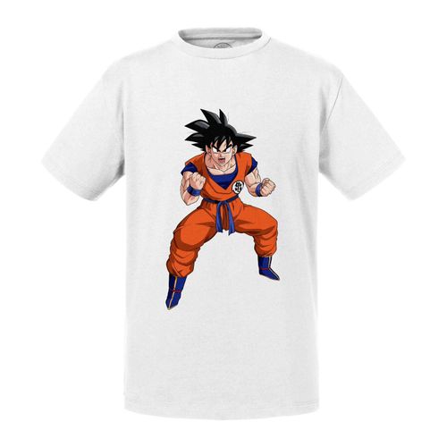 T-Shirt Enfant Dragon Ball Z Goku Pret A Combattre Manga Anime