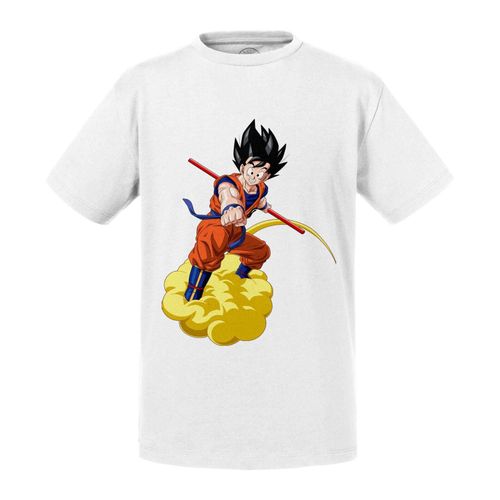 T-Shirt Enfant Dragon Ball Z Goku Sur Un Nuage Manga Anime 90's