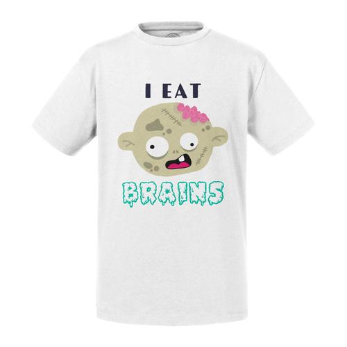 T-Shirt Enfant I Eat Brains Zombie Halloween Peur Horreur