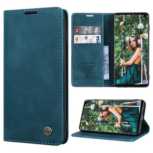 Coque Samsung S10 Plus, Etui Samsung S10 Plus, Étui Housse Coque Pour Samsung S10 Plus Antichoc, Portefeuille Etui En Cuir Pu Premium Housse Pour Samsung Galaxy S10 Plus(Bleu)