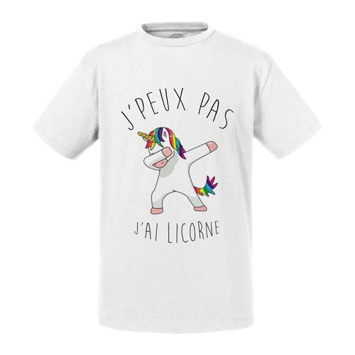 T-Shirt Enfant J'peux Pas J'ai Licorne Arc En Ciel Humour Dessin Licorne Qui Dab