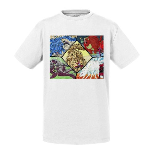 T-Shirt Enfant Naruto Manga Biju Monstres A Queue