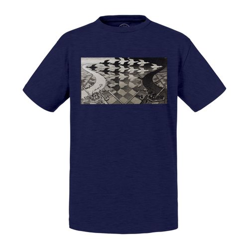 T-Shirt Enfant Oiseaux Paysage Escher Dessin Litographie Art Moderne Illusion