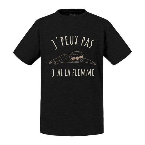 T-Shirt Enfant J'peux Pas J'ai La Flemme Paresseux Illustration