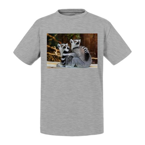 T-Shirt Enfant Couple De Lemuriens Madagascar Primate Rare Animaux Sauvages
