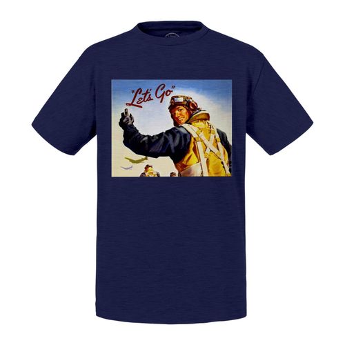 T-Shirt Enfant Let S Go Pilote Avion De Chasse Vintage Image Retro