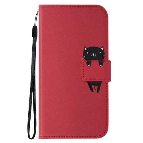 Étui Chat Pour Samsung S23 Fe Portefeuille Support Vidéo Dragonne Rouge