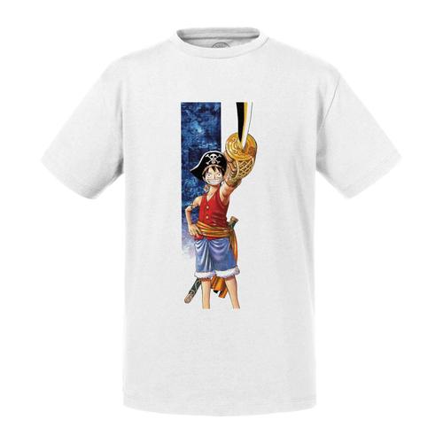 T-Shirt Enfant Luffy One Piece Straw Hat Pirate Manga Anime