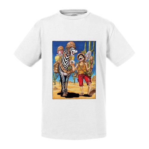 T-Shirt Enfant One Piece Luffy Zebra Manga Anime Peinture