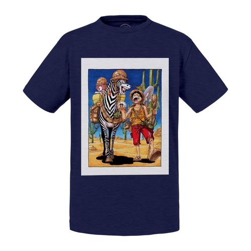 T-Shirt Enfant One Piece Luffy Zebra Manga Anime Peinture