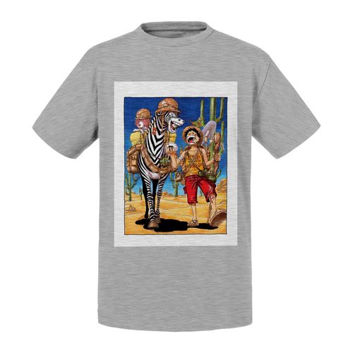 T-Shirt Enfant One Piece Luffy Zebra Manga Anime Peinture