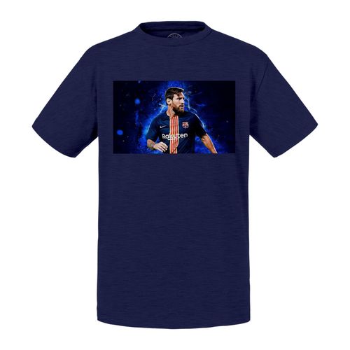 T-Shirt Enfant Leo Messi Barcelone Bleu Football Star Artwork