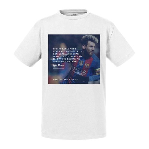 T-Shirt Enfant Leo Messi Barcelone Football Star Citation Inspirante Anglais