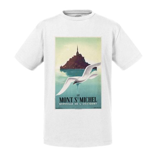 T-Shirt Enfant Mont Saint Michel France Affiche Poster Vintage Voyage Art Deco 30's