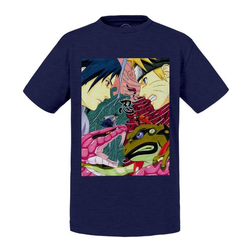T-Shirt Enfant Uzumaki Naruto Sasuke Uchiha Serpents Contre Crapaud Manga Anime Ninja