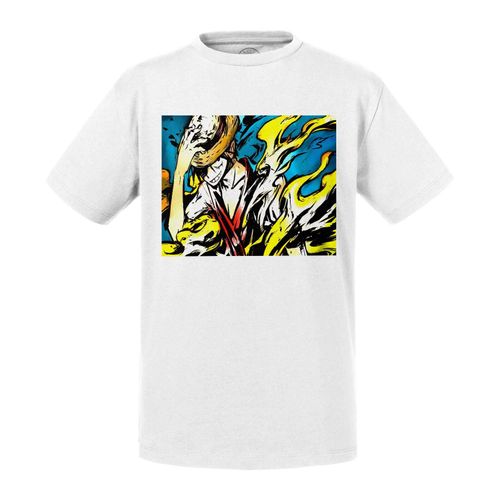 T-Shirt Enfant One Piece Monkey D Luffy En Feu Manga Anime Japon