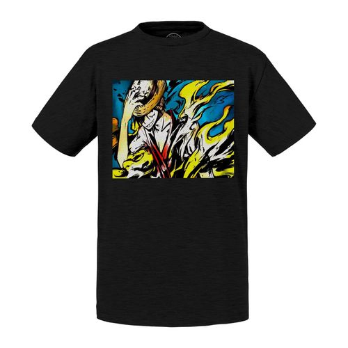 T-Shirt Enfant One Piece Monkey D Luffy En Feu Manga Anime Japon