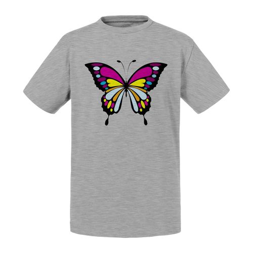 T-Shirt Enfant Dessin De Papillon Noir Rose Jaune Orange Bleu Violet