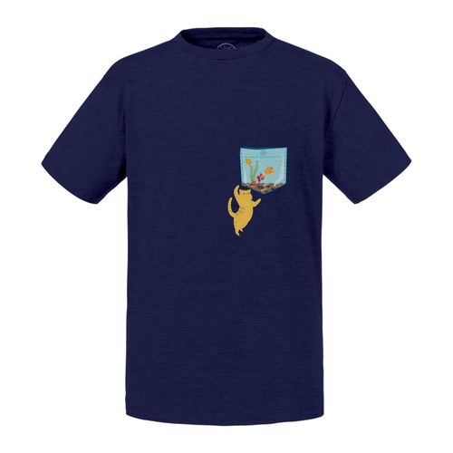 T-Shirt Enfant Poche Surprise Chat Aquarium Poisson Dessin