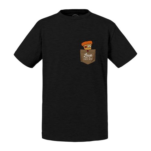 T-Shirt Enfant Poche Pizza Love At First Bite Dessin Street Food