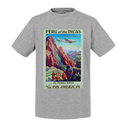 T-Shirt Enfant Perou Incas Affiche Voyage Vintage Avion