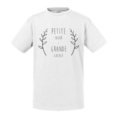 T-Shirt Enfant Petite Soeur Grande Gueule Dans Couronne De Lauriers