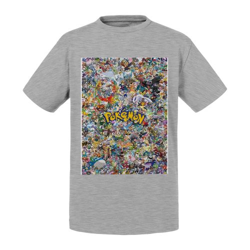 T-Shirt Enfant Pokemon Mosaique Attraper Les Tous Anime Japon