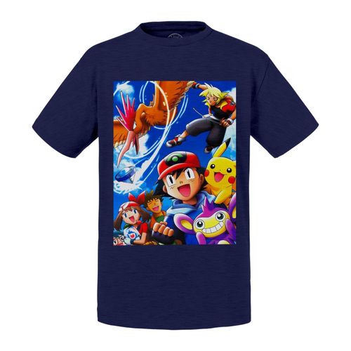 T-Shirt Enfant Pokemon Sacha Pikachu Ondine Manga Anime