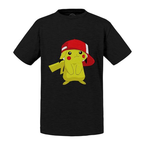 T-Shirt Enfant Pokemon Pikachu Casquette Sacha Mignon Swag