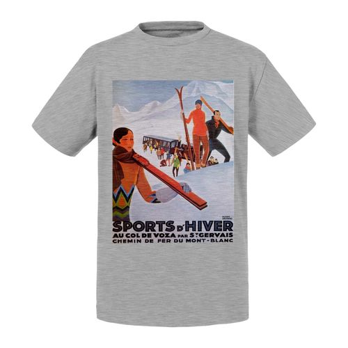 T-Shirt Enfant Sport D'hiver France Montagne Poster Vintage Voyage Art Deco 30's