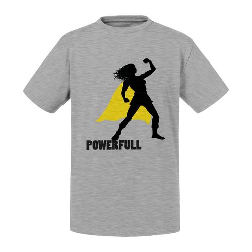 T-Shirt Enfant Maman Powerfull Super Héros Femme Cape Jaune