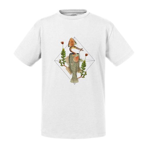 T-Shirt Enfant Héron Caché Dans Un Poisson Collage Art Surréalisme