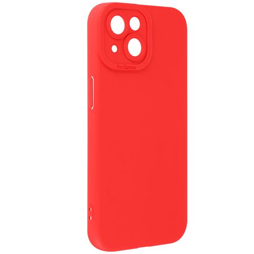 Coque Pour Iphone 15 Silicone Mat Protection Caméra Rouge