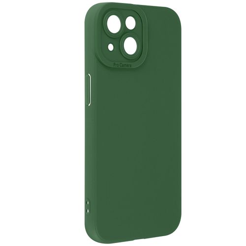 Coque Pour Iphone 15 Silicone Mat Protection Caméra Vert