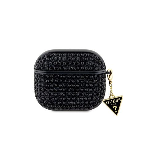Coque pour Airpods 3 4G Diamond avec Charm Triangle Scintillant Ornée de Strass GuessNoir
