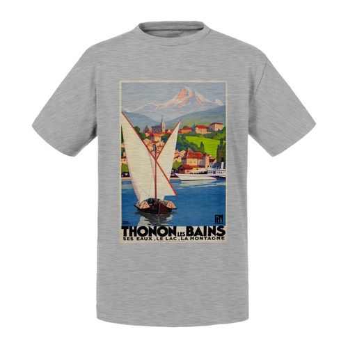 T-Shirt Enfant Thonon Lac Montagne Affiche Poster Vintage Voyage Art Deco 30's