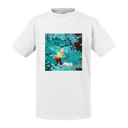 T-Shirt Enfant Tintin Et Milou Dans La Jungle Bd Herge Enfant