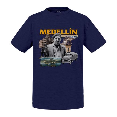 T-Shirt Enfant Medellin Collage Colombie Escobar Voyage Carte Postale