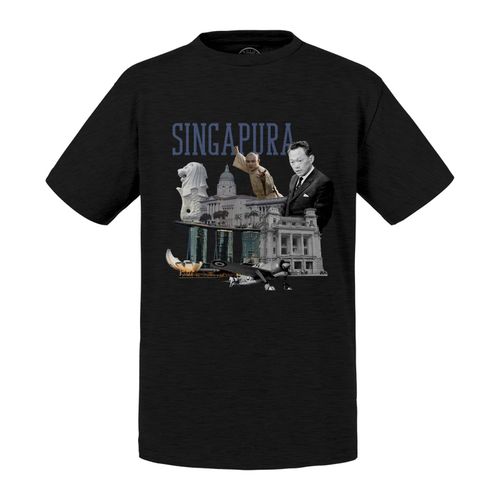 T-Shirt Enfant Singapur Collage Singapour Voyage Carte Postale