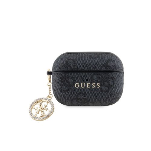 Coque pour Airpods Pro 2 4G Script avec Charm Scintillant Ornée de Strass GuessNoir