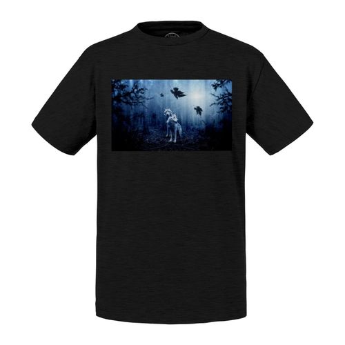 T-Shirt Enfant Couple De Loup Foret Sombre Animaux Sauvages Nature