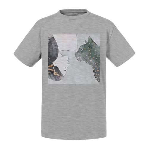 T-Shirt Enfant Aquarelle Chat Jeune Fille Amour Mignon Animal Domestique Art