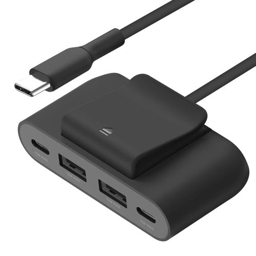 Hub de Charge USB C Multiports 2x USB C + 2x USB Câble 2m de Long Belkin Noir