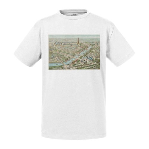T-Shirt Enfant Exposition Universelle Paris 1900 Paris Dessin Vue Aerienne Tour Eiffel