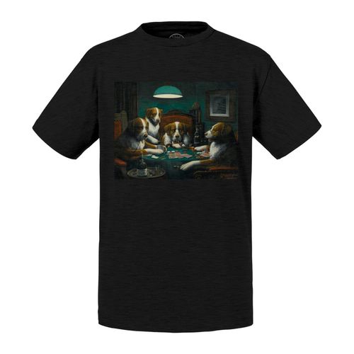 T-Shirt Enfant Poker Game Cassius Marcellus Coolidge Peinture Chiens Humour