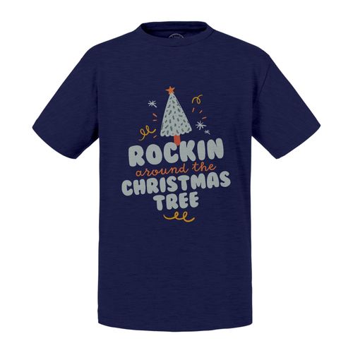 T-Shirt Enfant Rockin Around The Christmas Noel Hiver Cadeau Père Noel