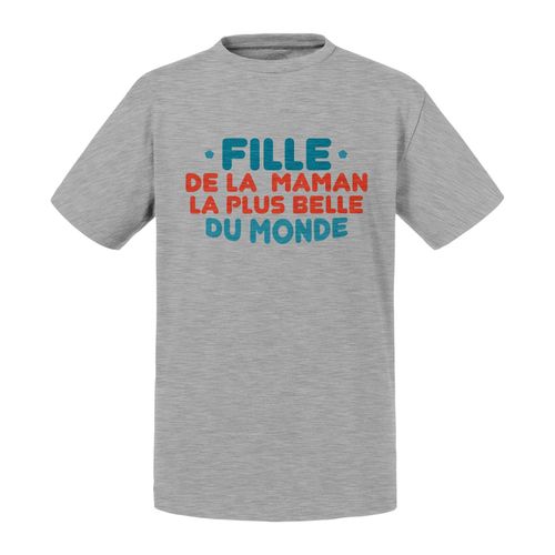 T-Shirt Enfant Fille De La Maman La Plus Belle Du Monde Mère Famille