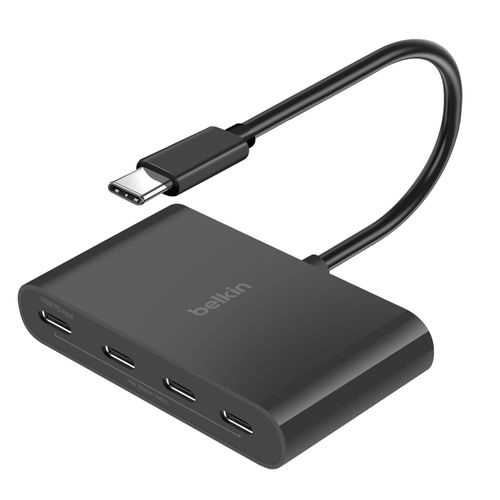 Hub USB C Power Delivery 100W 4x USB C Charge Synchronisation Rapide Belkin Noir